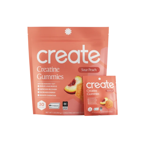 Sour Peach Creatine Monohydrate Gummies